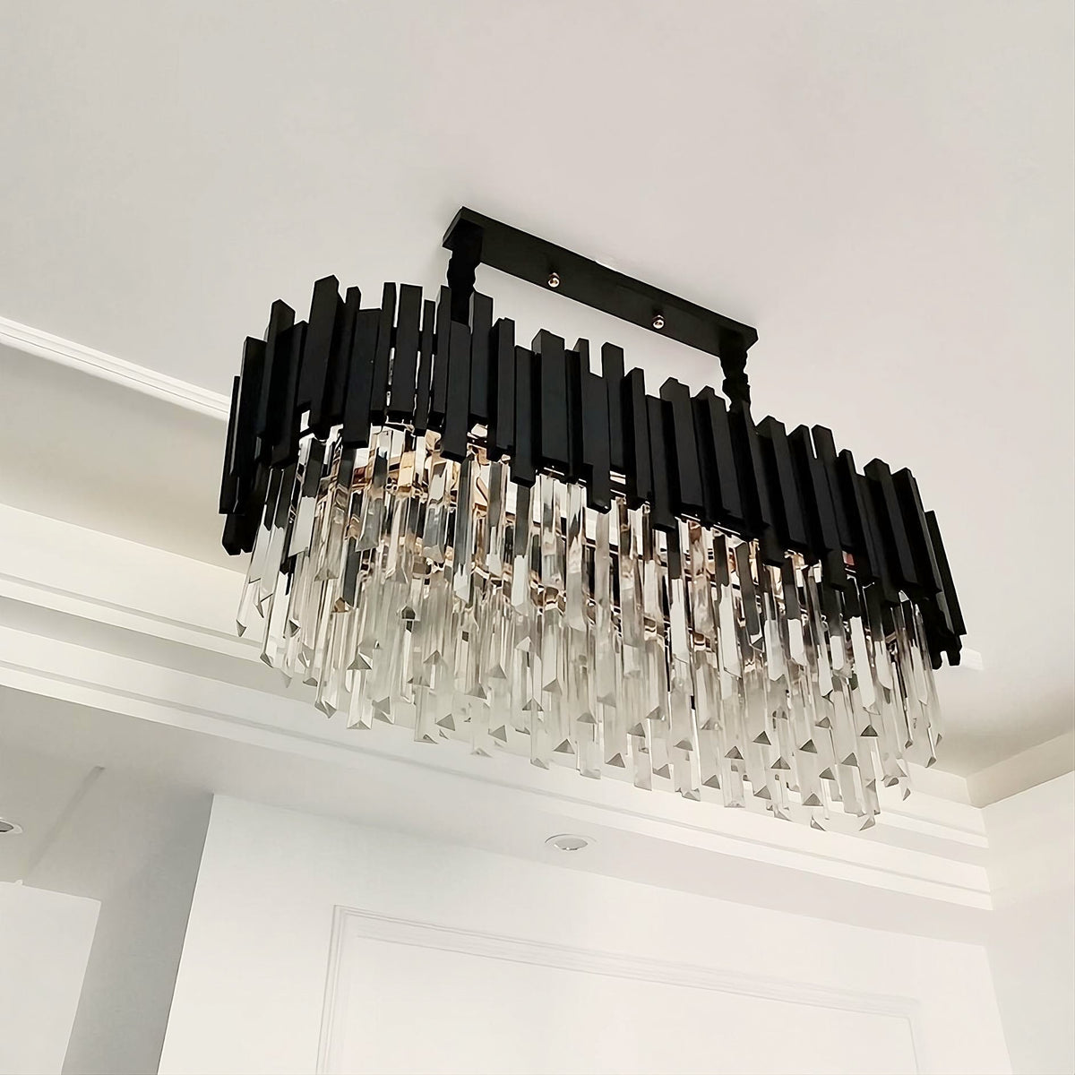 Gio Crystal Dining Room Chandelier, Black