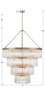 Crystorama Emory 40" Wide Modern Gold Crystal Chandelier