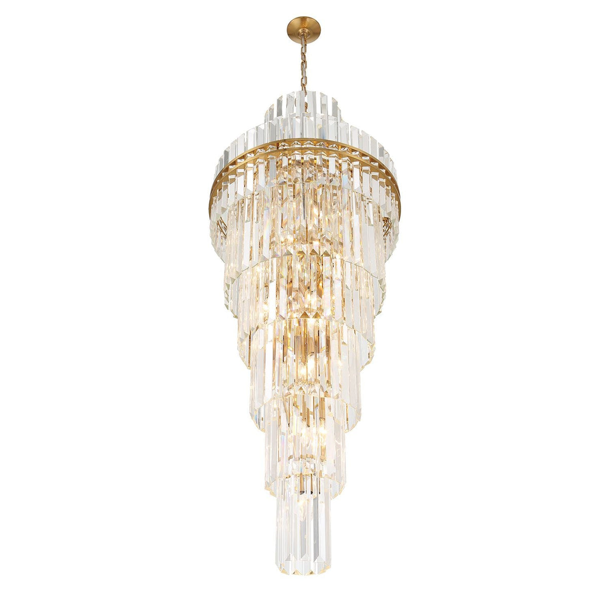 Crystorama Hayes 24" Wide Aged Brass Large Crystal Chandelier