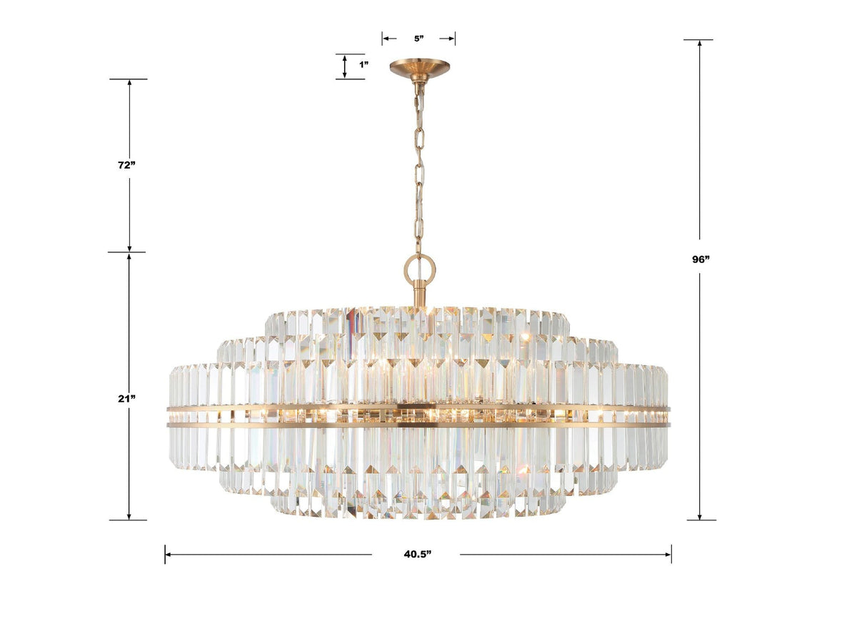 Crystorama Hayes 40 1/2" Wide Aged Brass 32-Light Chandelier