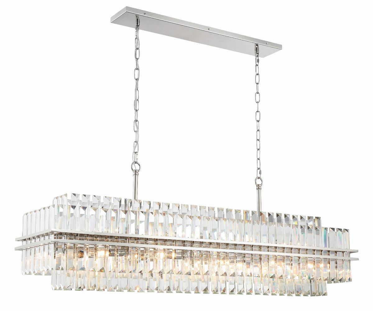 Crystorama Hayes 50"W Polished Nickel 16-Light Linear Chandelier