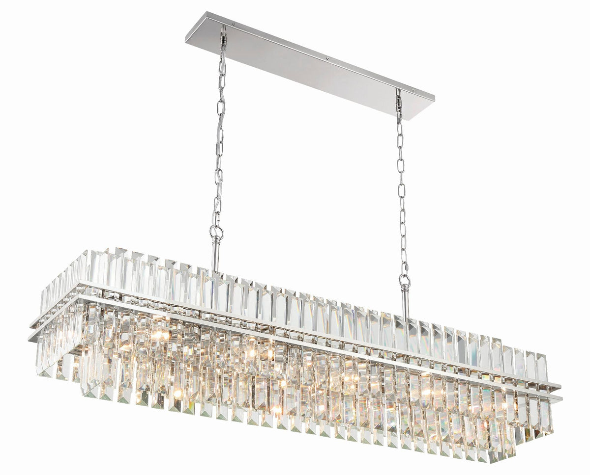Crystorama Hayes 50"W Polished Nickel 16-Light Linear Chandelier