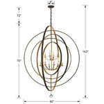 Crystorama Luna 60" Wide Bronze-Gold 12-Light Modern Large Chandelier
