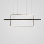2 Rectangular LED Black Modern Pendant Lighting Hanging Ceiling Lights