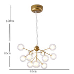 Sputnik Cluster Chandelier Light Metal Glass LED Chandelier 12 Bulbs
