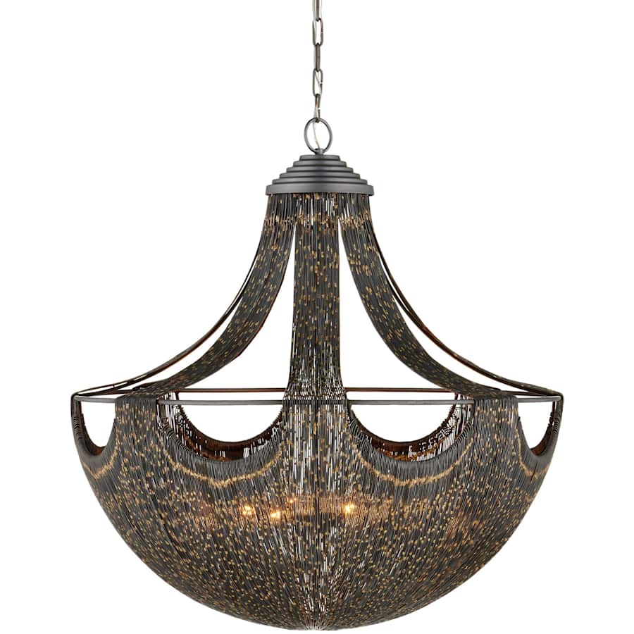 Eduardo 6 Light 30" Wide Chandelier with Black Metal Shade