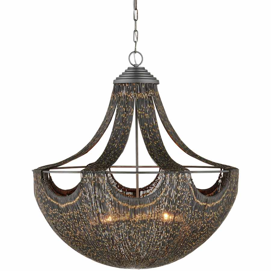 Eduardo 6 Light 30" Wide Chandelier with Black Metal Shade
