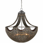 Eduardo 6 Light 30" Wide Chandelier with Black Metal Shade