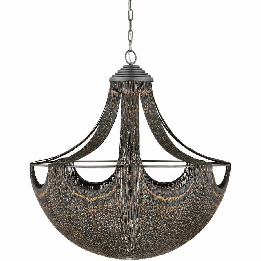 Eduardo 6 Light 30" Wide Chandelier with Black Metal Shade