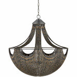 Eduardo 6 Light 30" Wide Chandelier with Black Metal Shade