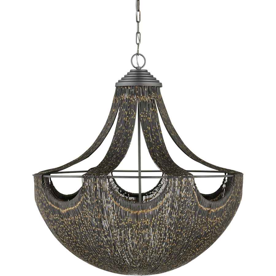 Eduardo 6 Light 30" Wide Chandelier with Black Metal Shade