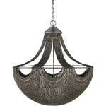 Eduardo 6 Light 30" Wide Chandelier with Black Metal Shade