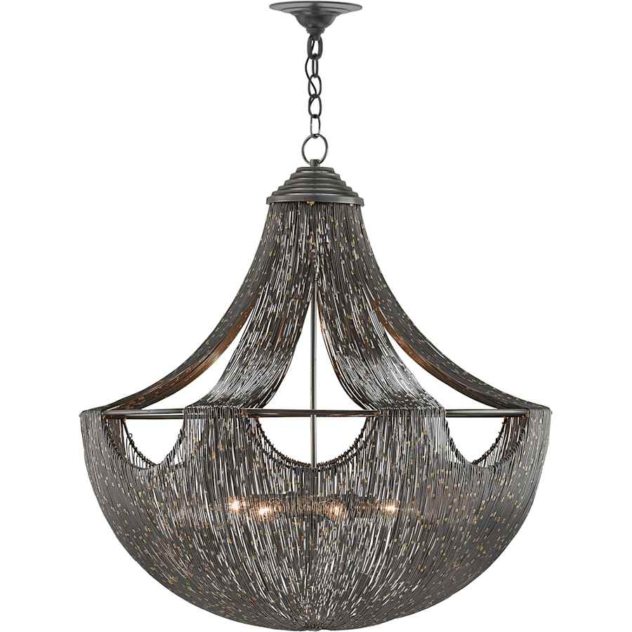Eduardo 6 Light 30" Wide Chandelier with Black Metal Shade
