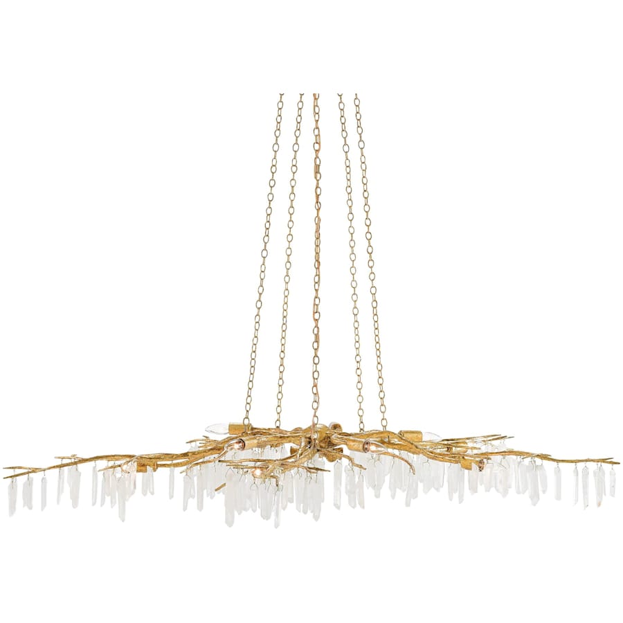 Forest Light 10 Light Wrought Iron Chandelier with Crystal Accents