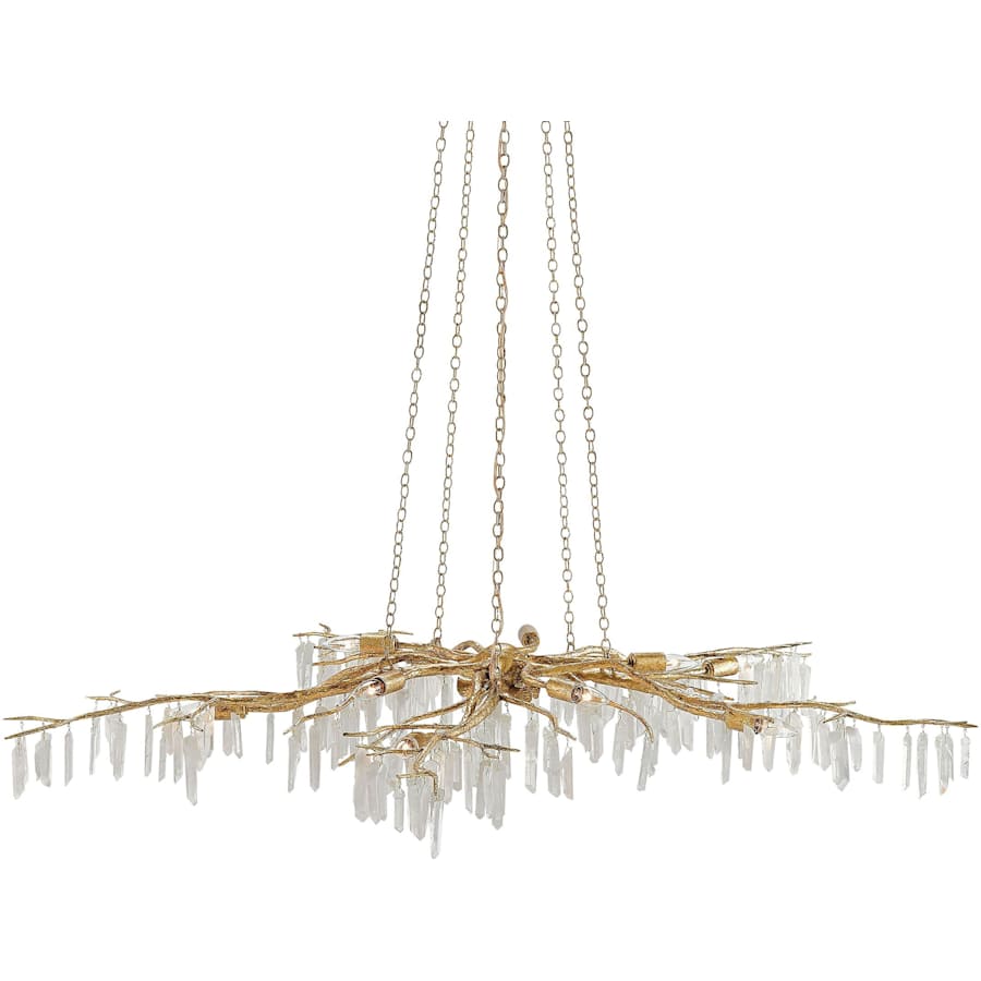 Forest Light 10 Light Wrought Iron Chandelier with Crystal Accents