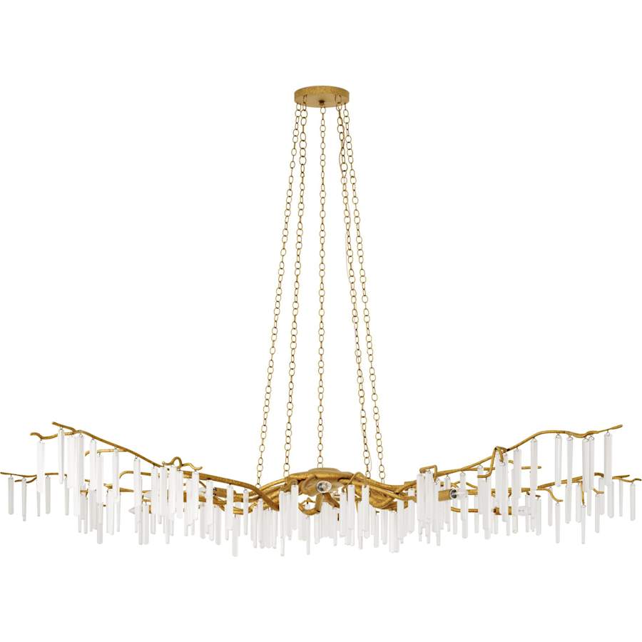 Forest Light 10 Light Wrought Iron Chandelier with Crystal Accents