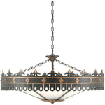 Berkeley 6 Light 40" Wide Wrought Iron Chandelier with Acrylic Shade