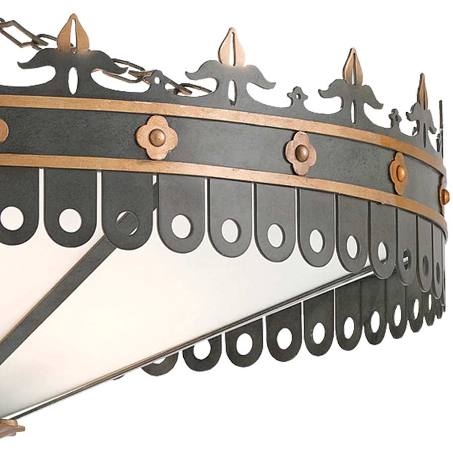 Berkeley 6 Light 40" Wide Wrought Iron Chandelier with Acrylic Shade