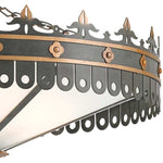 Berkeley 6 Light 40" Wide Wrought Iron Chandelier with Acrylic Shade