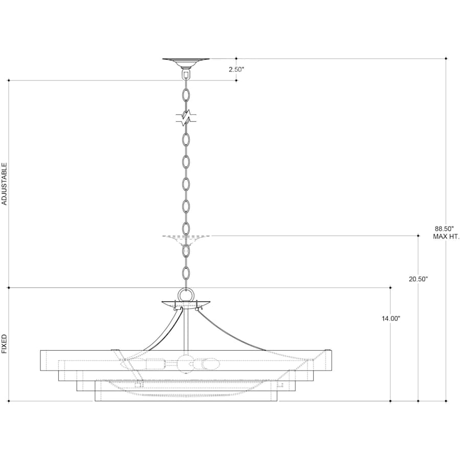 Belle 3 Light 36" Wide Wrought Iron Pendant with Glass Shade