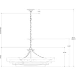 Belle 3 Light 36" Wide Wrought Iron Pendant with Glass Shade