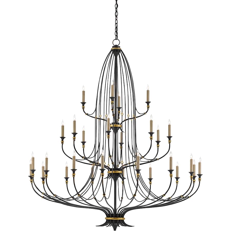 Folgate 28 Light 56-1/2" Wide Wrought Iron Chandelier