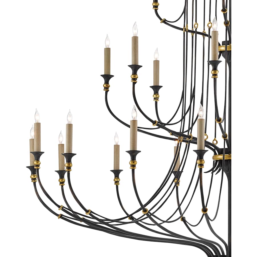 Folgate 28 Light 56-1/2" Wide Wrought Iron Chandelier