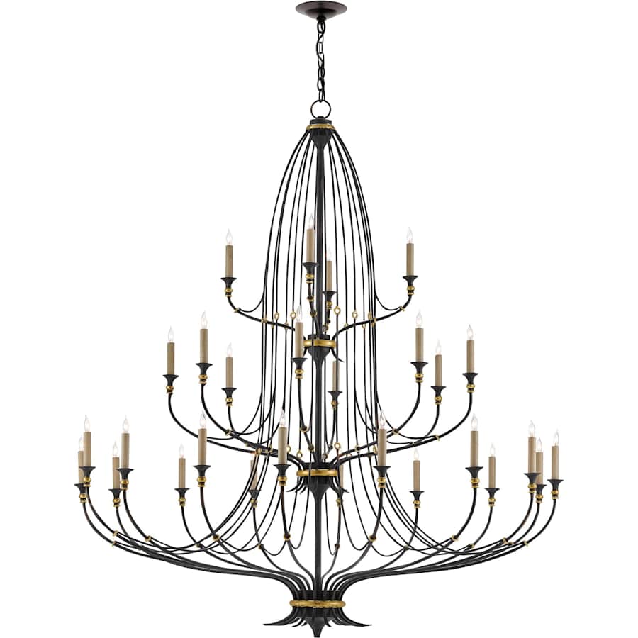 Folgate 28 Light 56-1/2" Wide Wrought Iron Chandelier