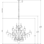 Raux 21 Light 50" Wide Crystal Chandelier