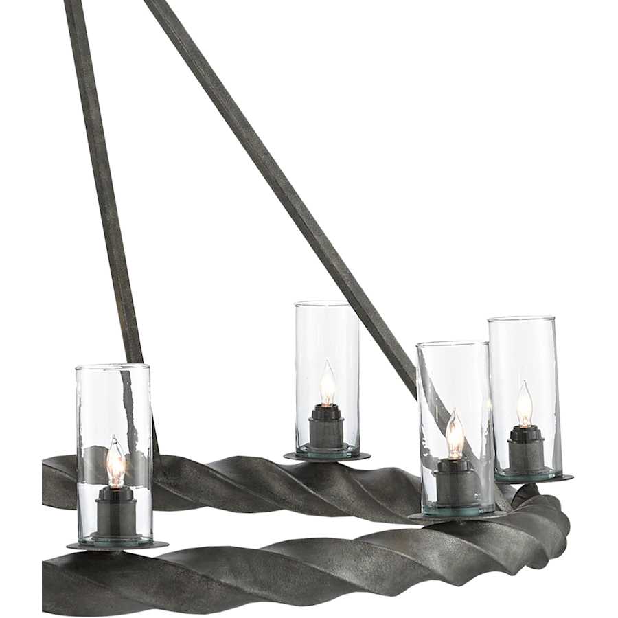 Orson 8 Light 45" Wide Wrought Iron Chandelier