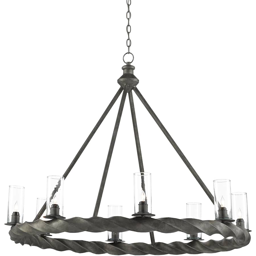 Orson 8 Light 45" Wide Wrought Iron Chandelier