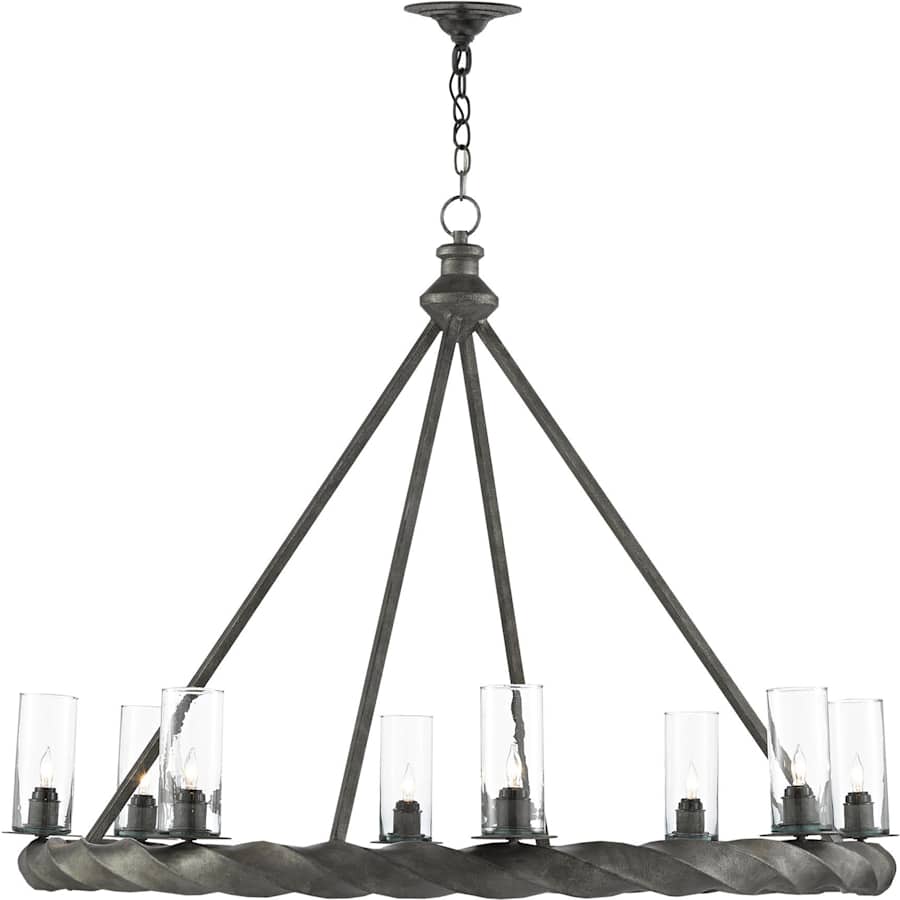 Orson 8 Light 45" Wide Wrought Iron Chandelier