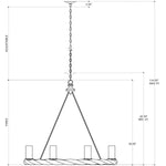 Orson 8 Light 45" Wide Wrought Iron Chandelier