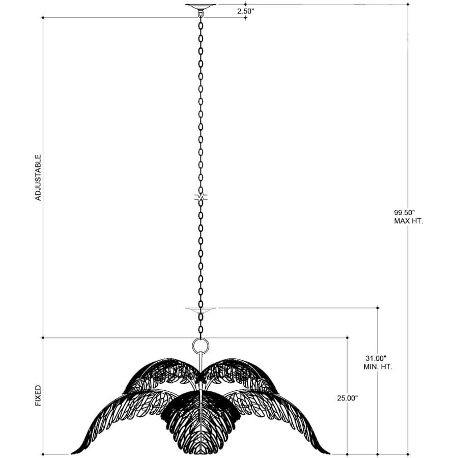 Taormina 8 Light 50" Wide Abstract Chandelier