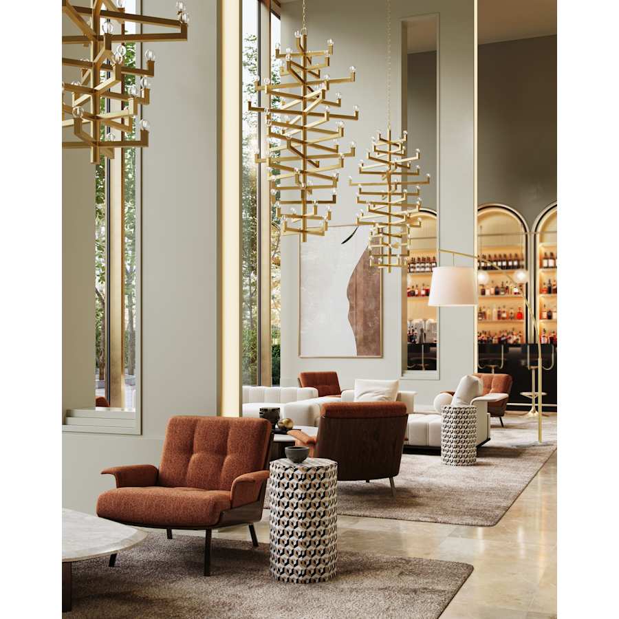 Andre 52 Light 40" Wide Wrought Iron Abstract Chandelier