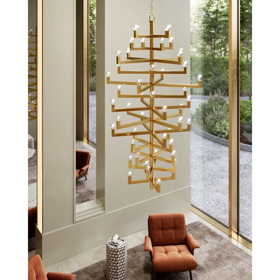 Andre 52 Light 40" Wide Wrought Iron Abstract Chandelier