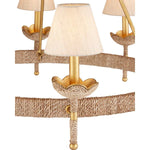 Vichy 8 Light 36" Wide Wrought Iron Ring Chandelier with Fabric Shade