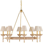 Vichy 8 Light 36" Wide Wrought Iron Ring Chandelier with Fabric Shade