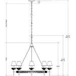 Vichy 8 Light 36" Wide Wrought Iron Ring Chandelier with Fabric Shade