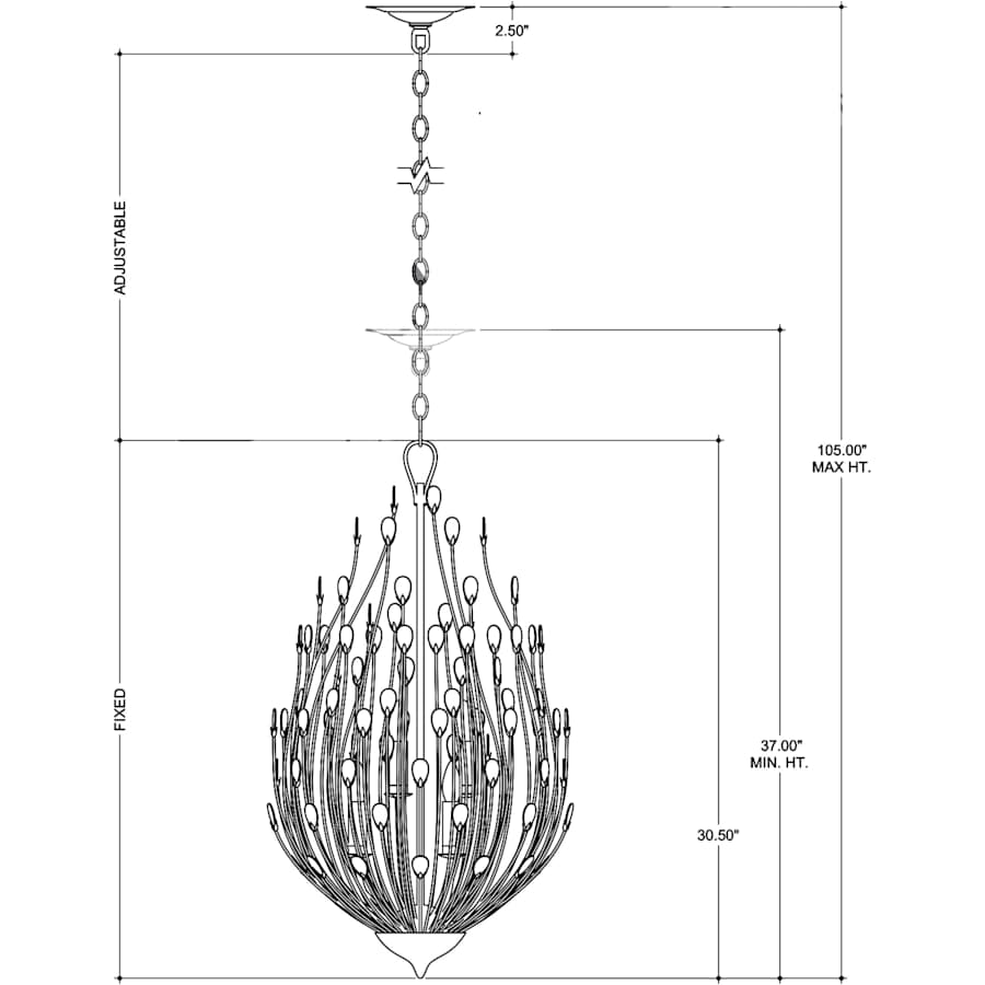 Delphos 6 Light 20" Wide Wrought Iron Pendant
