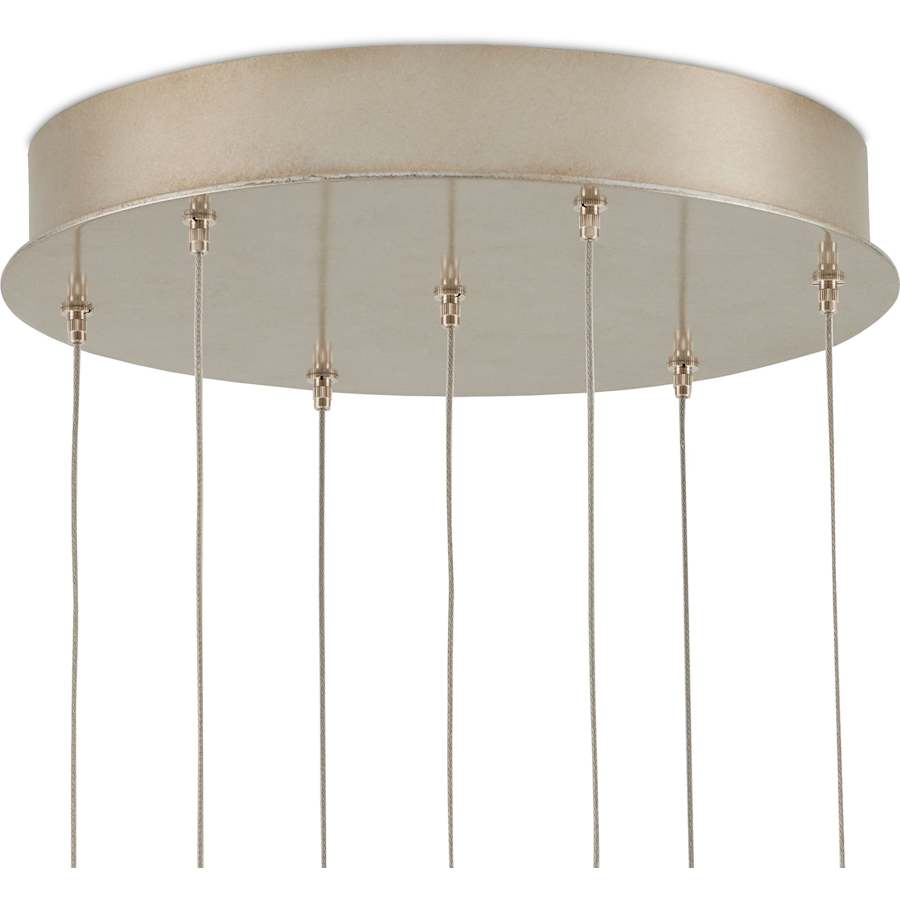 Virtu 7 Light 13" Wide Wrought Iron Multi Light Pendant with Clamrose Shell Shades