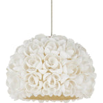 Virtu 15 Light 21" Wide Wrought Iron Multi Light Pendant with Clamrose Shell Shades