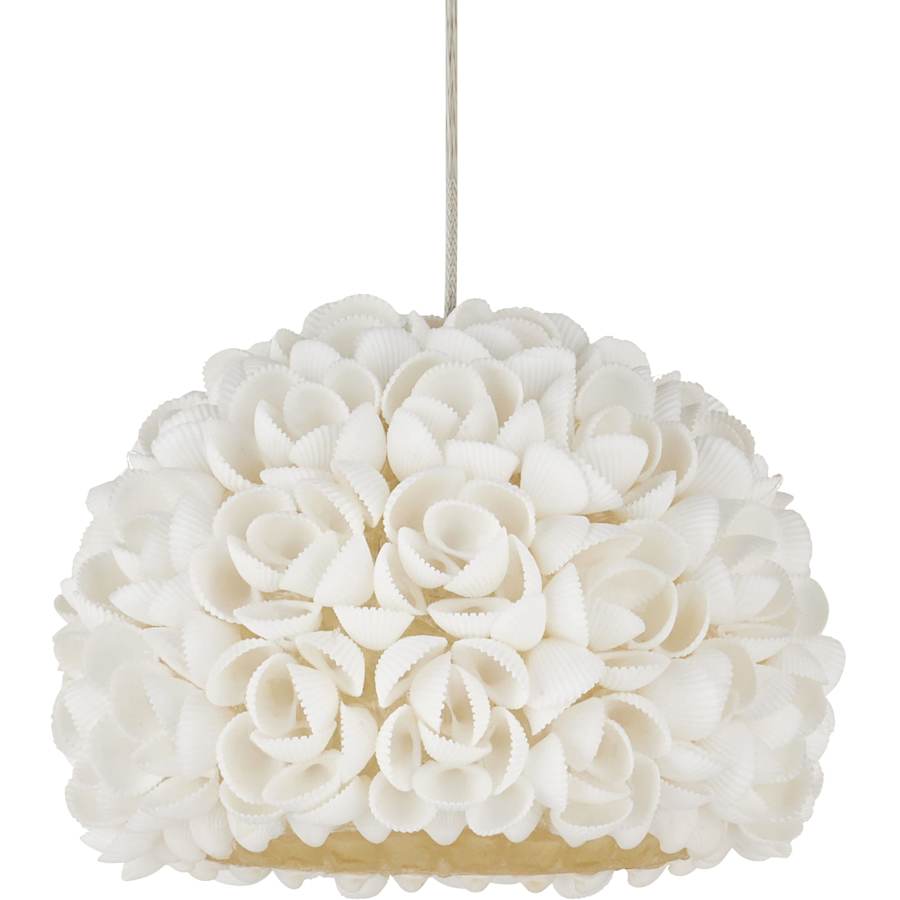 Virtu 30 Light 54" Wide Wrought Iron Linear Pendant with Clamrose Shell Shades