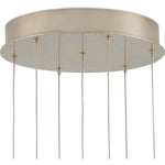 Parish 7 Light 13" Wide Wrought Iron Multi Light Pendant with Frosted Glass Shades