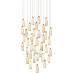 Parish 36 Light 33" Wide Wrought Iron Multi Light Pendant with Frosted Glass Shades