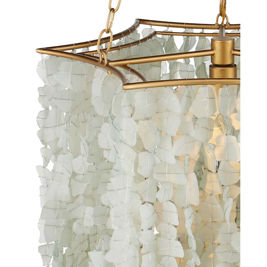 Verre de Mer 6 Light 24" Wide Wrought Iron Chandelier