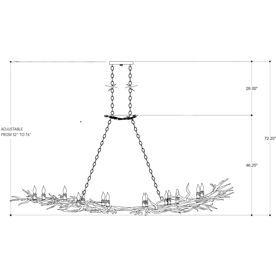 Rainforest 14 Light Linear Chandelier