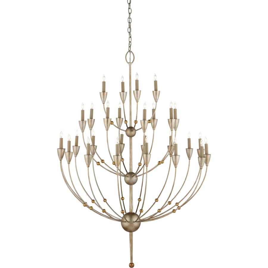 Paradox 61"H 28 Light Large Chandelier with Optional Customizable Shades