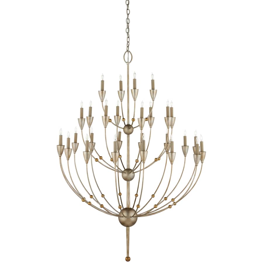 Paradox 61"H 28 Light Large Chandelier with Optional Customizable Shades