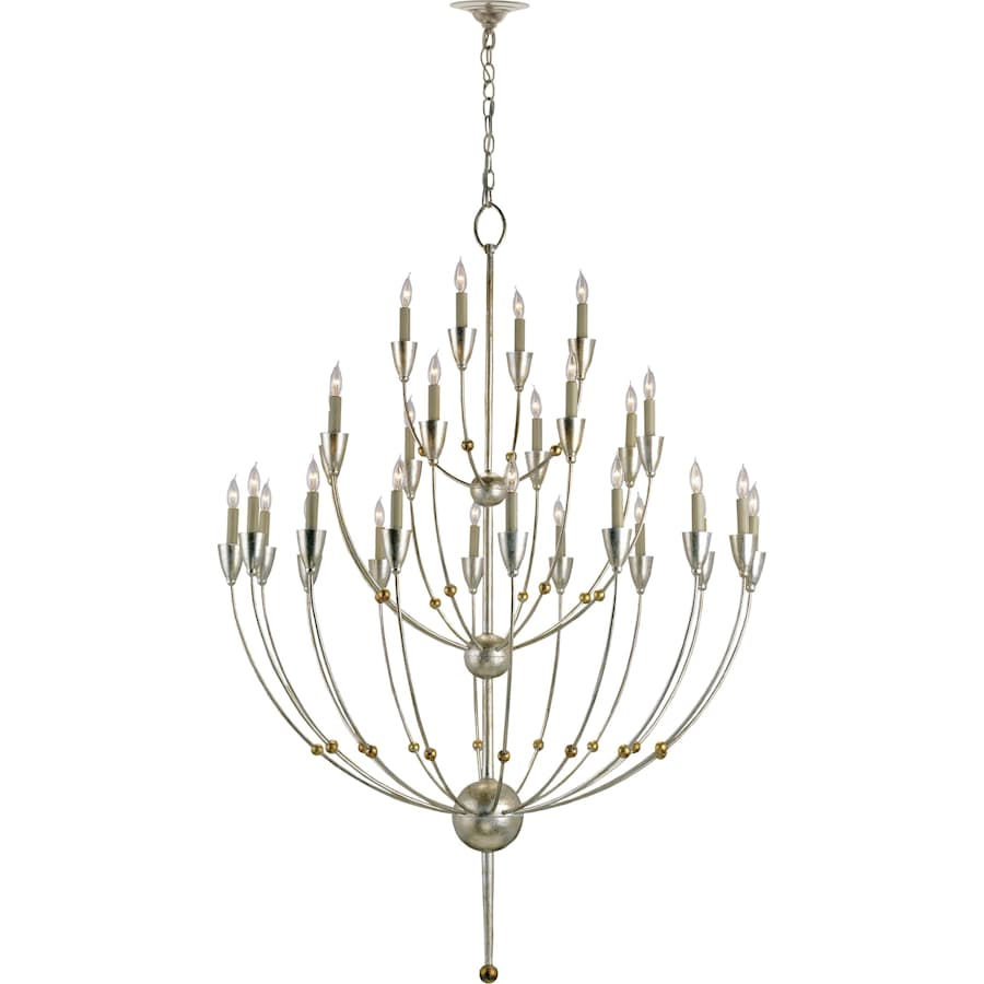 Paradox 61"H 28 Light Large Chandelier with Optional Customizable Shades